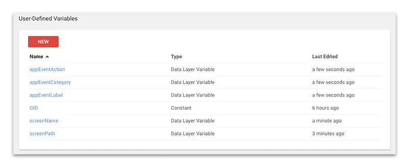 User Defined Variables