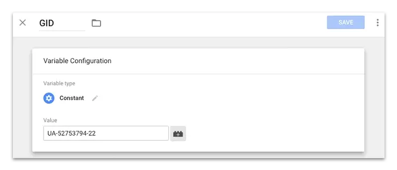 Variable configuration